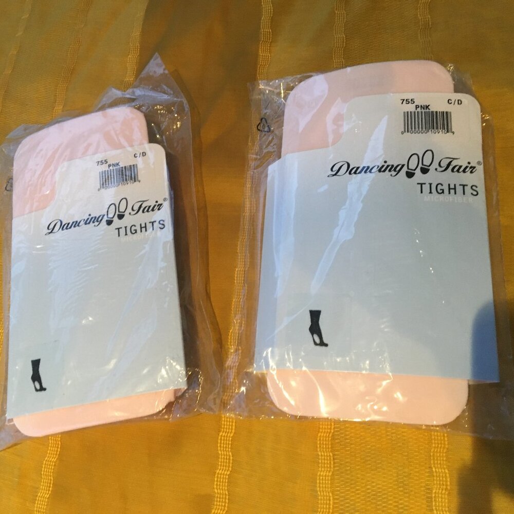 TWO NEW pairs of Dancing Fair Tights! Size C/D Style 755 PINK